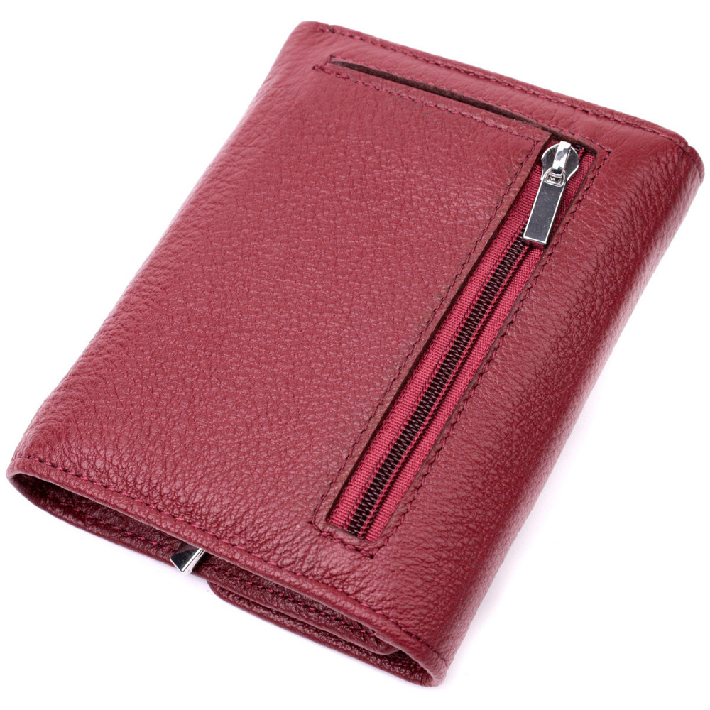 Жіночий шкіряний гаманець з монетницею, бордовий (ST Leather) Київ - фото 18