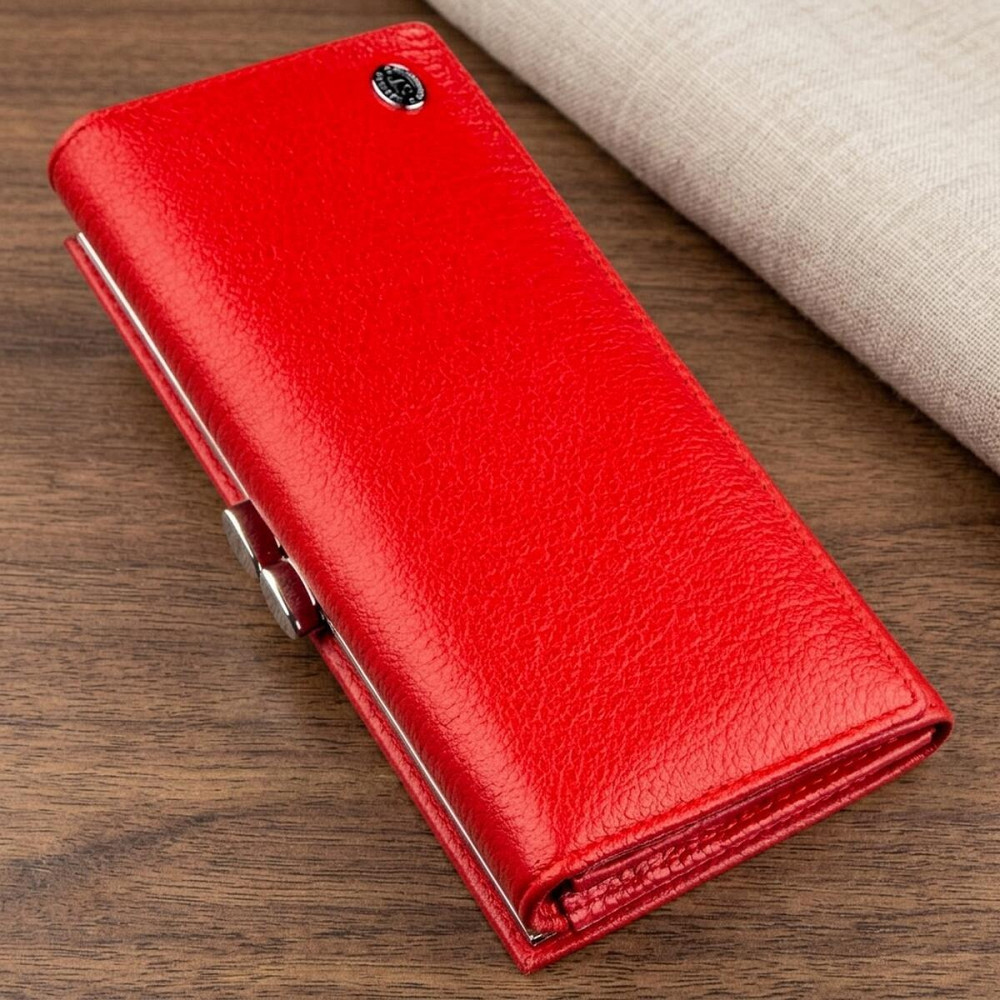 Женский кошелек с монетницей на защелке ST Leather 18957 Красный Киев - изображение 9