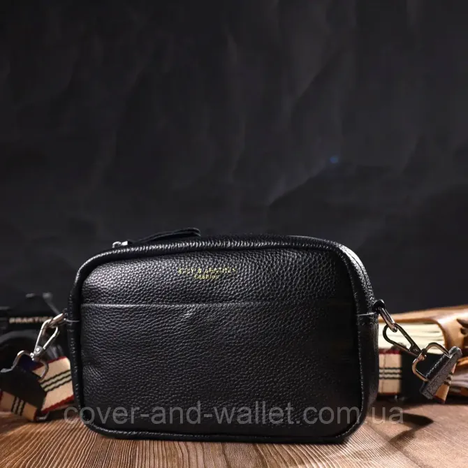 Черная женская сумка-кроссбоди из натуральной кожи Leather Collection Киев - изображение 9