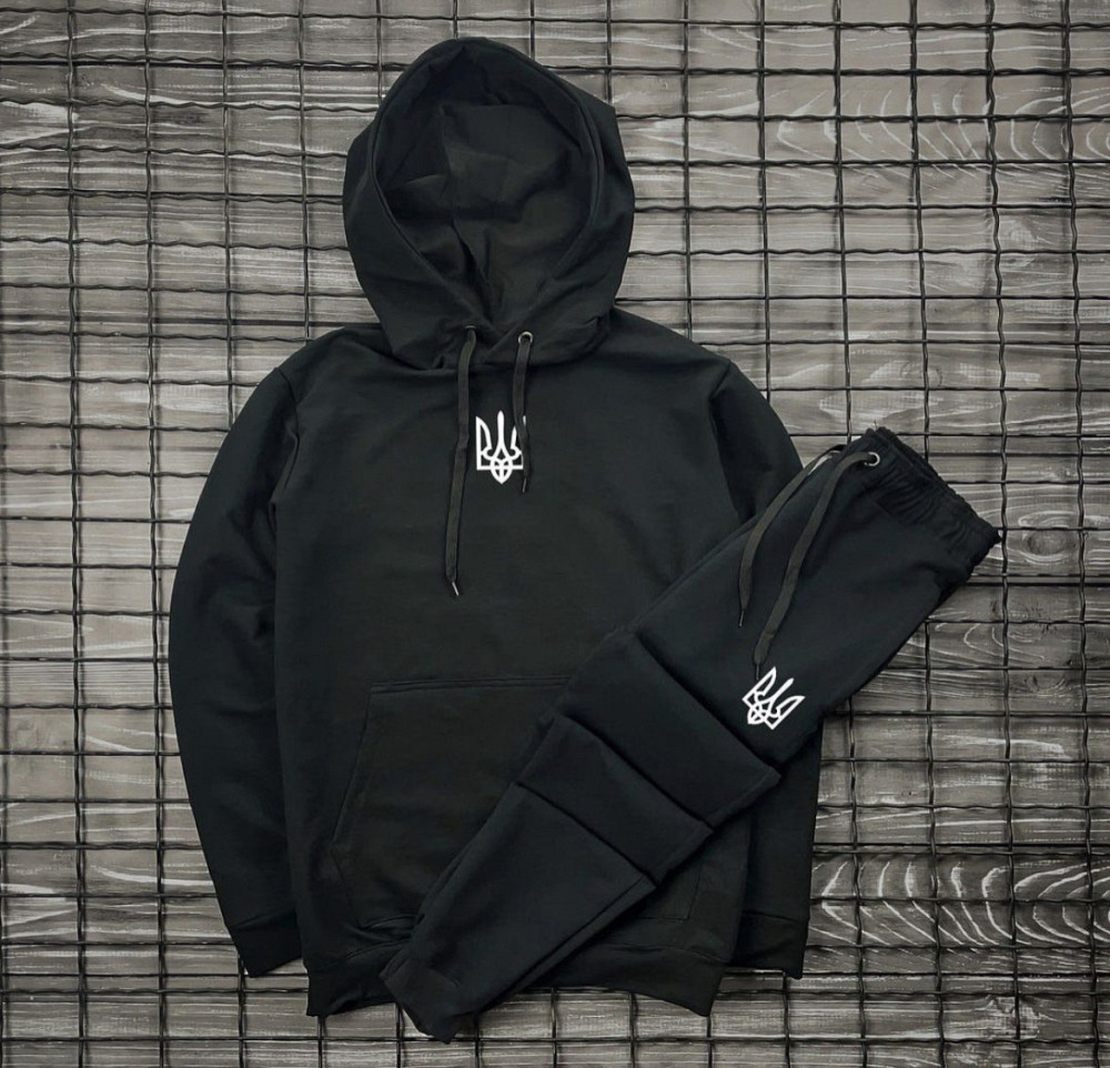 Чорний весняний костюм з тризубом XXL Чернівці - фото 1