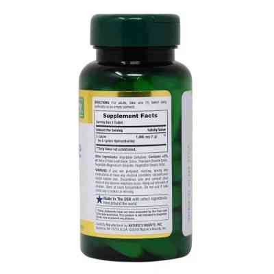 Аминокислота Nature's Bounty L-Лизин, 1000 мг, L-Lysine, 60 каплет (NRT06011) Винница