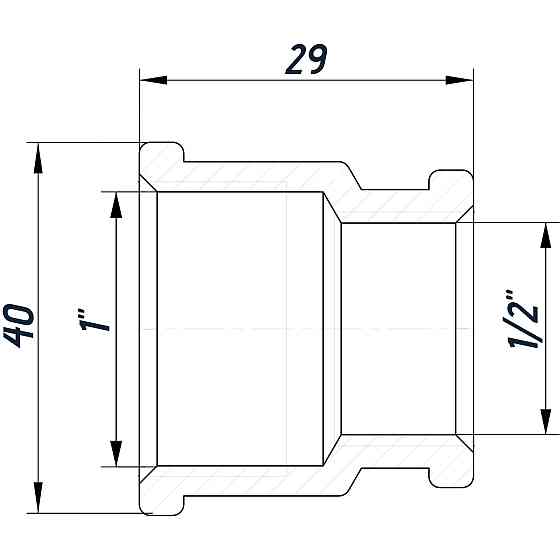 Муфта редукційна 1″х1/2″ВВ нікельована NM531L OPTIMUM Київ