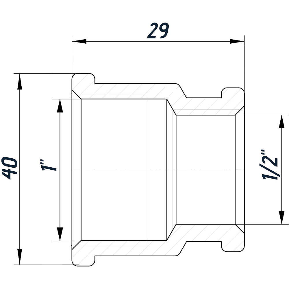 Муфта редукційна 1″х1/2″ВВ нікельована NM531L OPTIMUM Тернопіль - фото 3