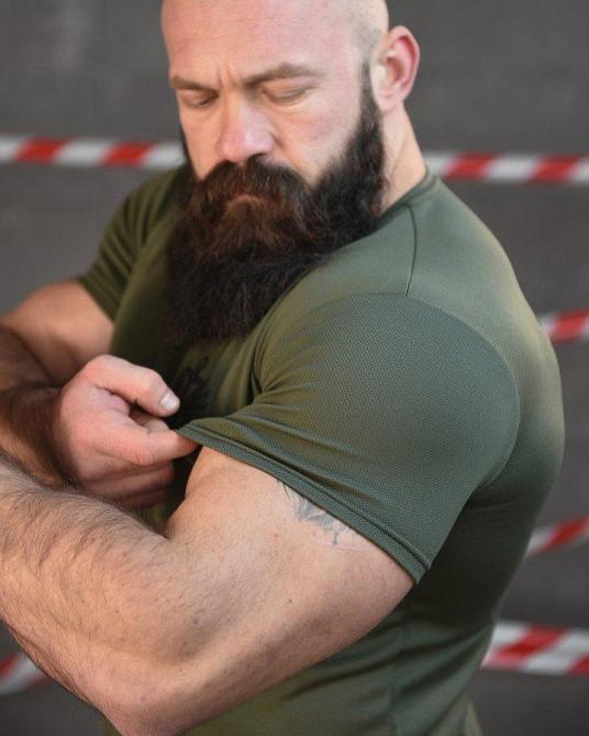 Тактична потоотводна футболка SABUR череп олива ВТ6557 Одесса - изображение 6