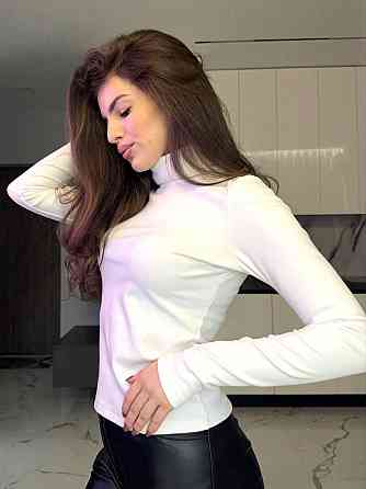 Женский базовый теплый гольф из ткани пума Белый, 46/48 Одесса