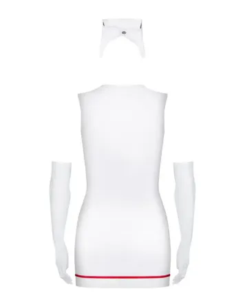 Еротичний костюм медсестри Obsessive Emergency dress S/M, white, сукня, стринги, рукавички, чепчик, Львів