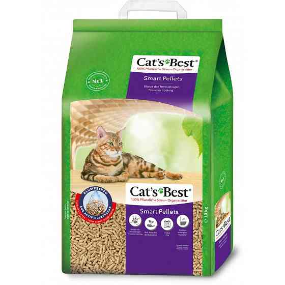 Наполнитель Cat’s Best Smart Pellets для кошачьего туалета, древесный, 20л/10кг Винница