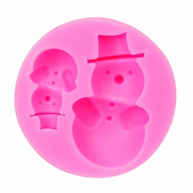 Молд силиконовый Снеговик 55 мм розовый Киев - изображение 8