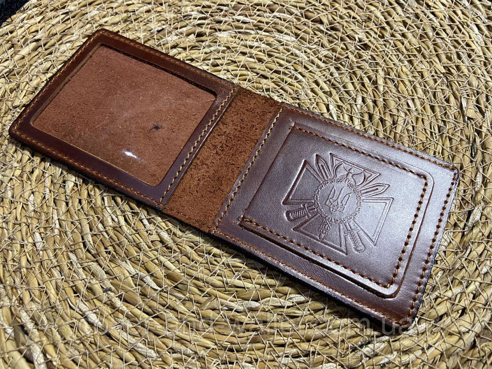 Шкіряна обкладинка СБУ з додатковою кишенею бордового кольору Київ - фото 2