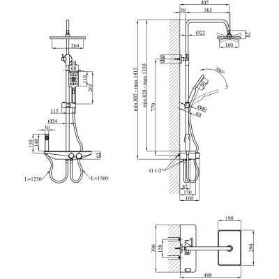 Душовий гарнітур Kroner Armada-GRP066 + змішувач Graz-GRP010 (CVS30165) Вінниця