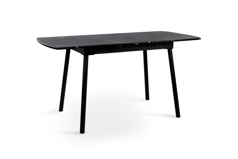Стіл Соло 110(+35)*70 чорний метал/мрамор чорн Київ - фото 1