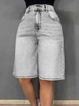 Шорты женские джинсовые Liana 4-017 4-018 бермуды с резинкой на талии большие размеры серые, серый, З8, 38, 105 см, 135 см Киев