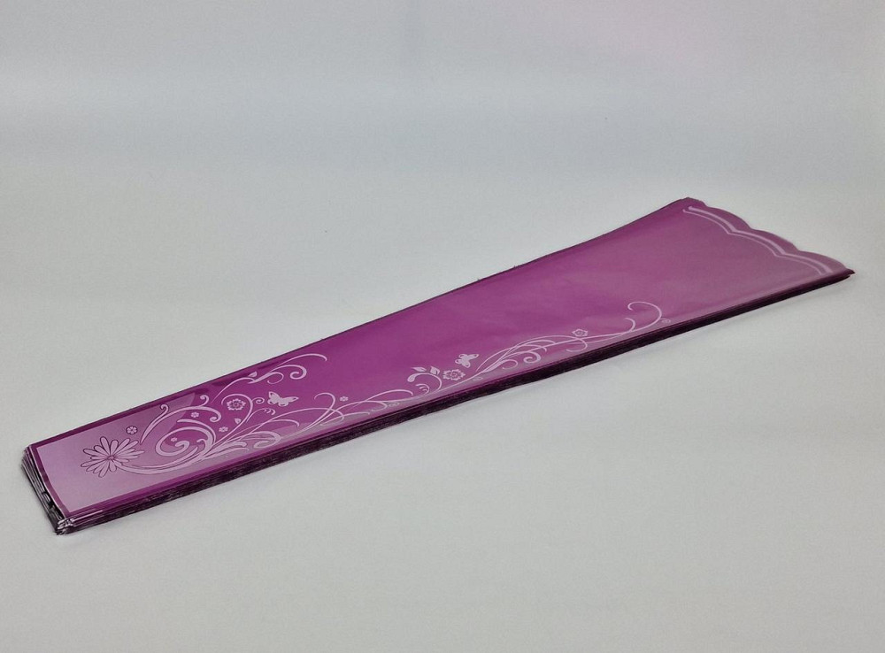 Конусная упаковка под цветы h80/ 9низ/21верх металл малиновый (100 шт)  узор141 (1) (100 шт) Харьков - изображение 1