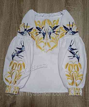 Дитяча вишита блузка з колосками та ластівками Кривий Ріг