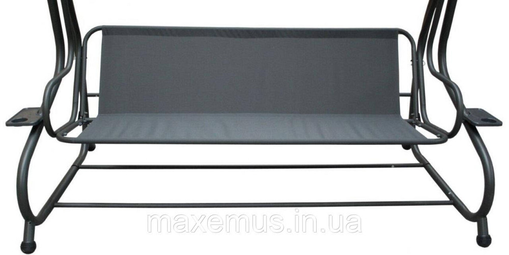 Садовые качели Bonro Garden четырехместная раскладная с навесом качели для сада и дачи серая Мостиська - фото 15