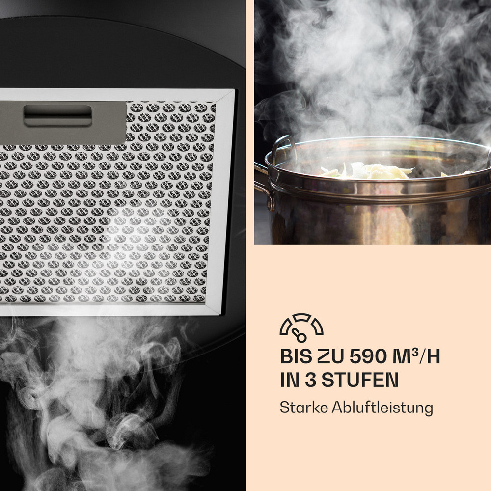 Островная вытяжка Barett Ø35 см, рециркуляция, 558 м³/ч, светодиодный фильтр с активированным углем, черный Ровно - изображение 4