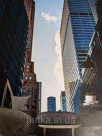 Шпалери вінілові на флізелін міста вулиці будинку хмарочоси дороги мости Київ