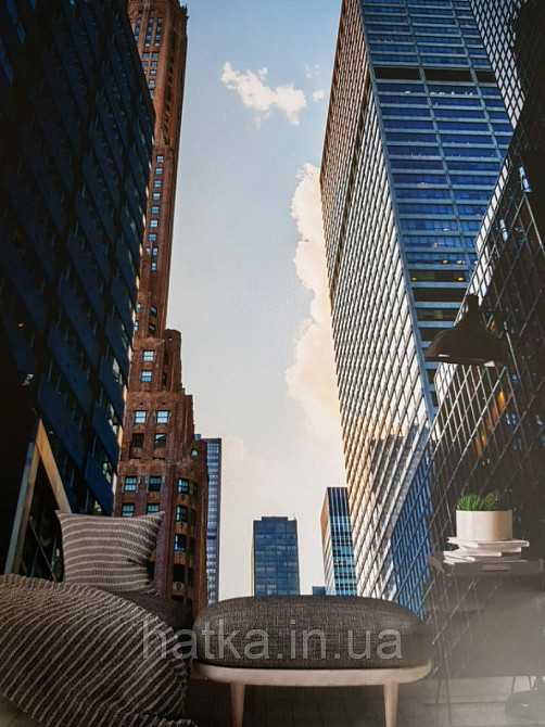 Шпалери вінілові на флізелін міста вулиці будинку хмарочоси дороги мости Київ - фото 3