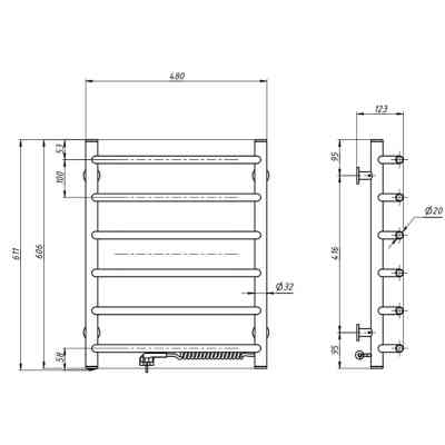 Сушарка для рушників Navin Блюз, 600х480х123мм (12-006030-4860) Вінниця