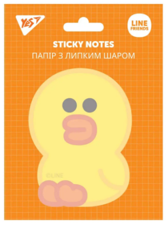 Папір з липким шаром "YES" 170333 фігурний "Line Friends Sally", 40 аркушів, шт Київ