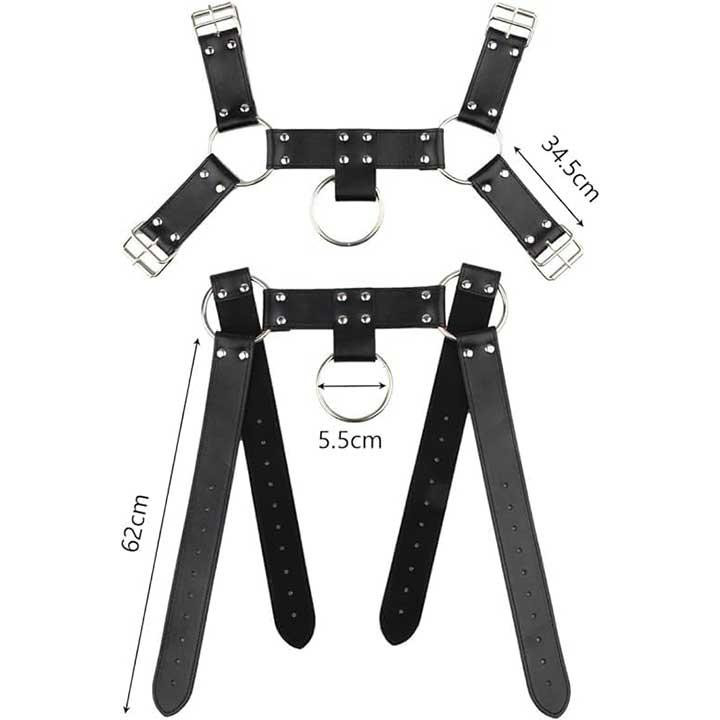 Мужская портупея с широкими ремешками и кольцами Винница - изображение 4