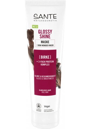 БИО-Маска Glossy Shine для блеска волос с Протеиновым комплексом и Березовыми листьями SANTE 150 мл Киев