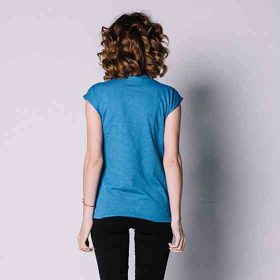 Футболка з запахом для вагітних і годуючих Синя Київ