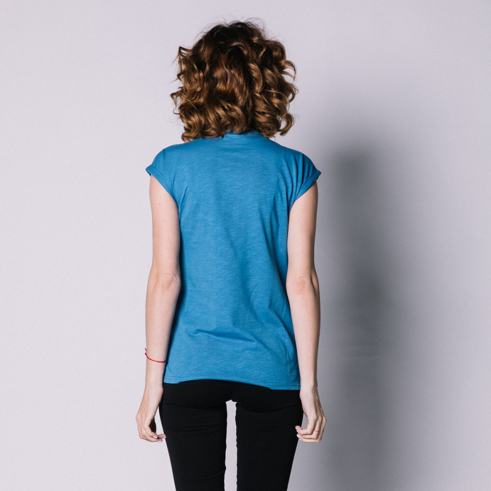 Футболка з запахом для вагітних і годуючих Синя Київ - фото 3