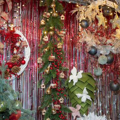 Мишура YES! Fun Блестящий дождь Для создания фотозоны l-50 см h-270 см Красно-золотая (980313) Винница - изображение 3