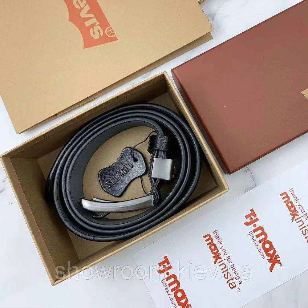Мужской брендовый ремень в подарочной упаковке (515) черный Киев - изображение 3