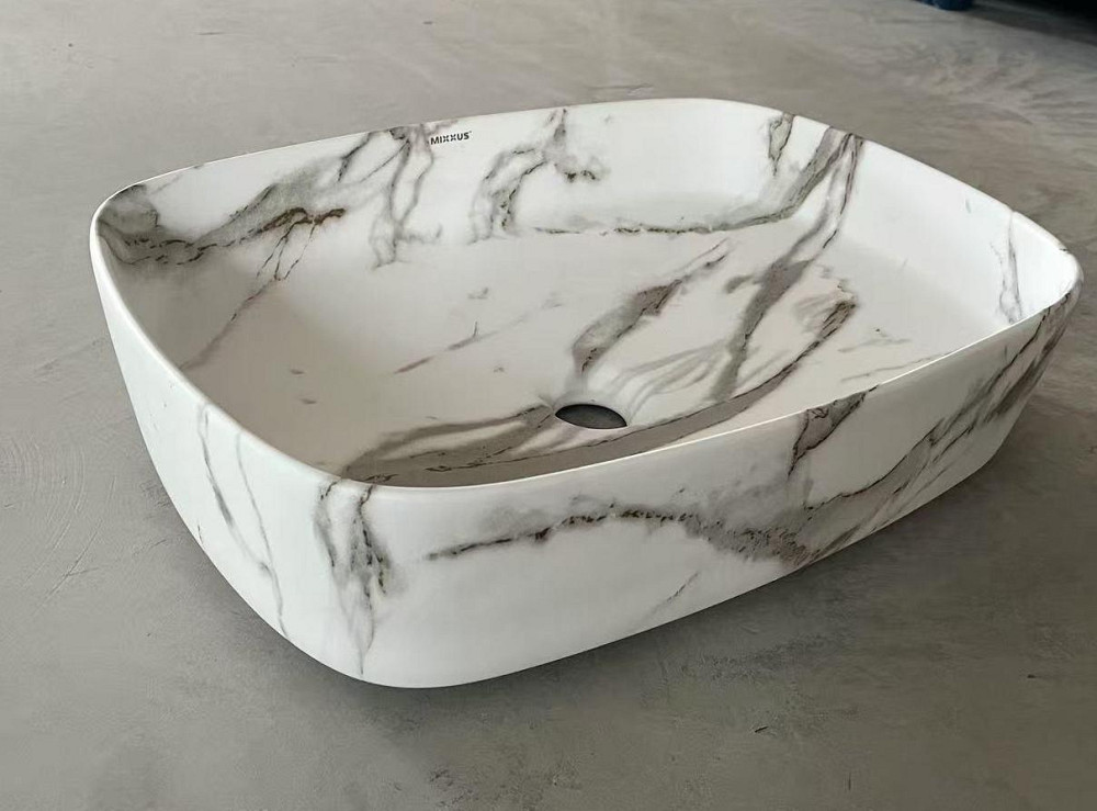 Раковина накладна Mixxus Premium BEVEL-0102 MARBLE 495х370х135mm   ( MP6519 ) 35031 Харьков - изображение 7