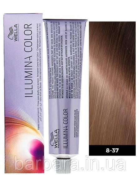 Краска для волос  Wella Illumina Сolor  8/37 светлый блонд золотисто-коричневый Киев - изображение 1
