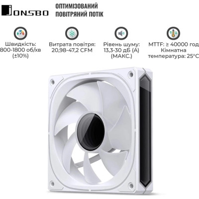 Кулер до корпусу JONSBO FR-505W ARGB White Вінниця - фото 8