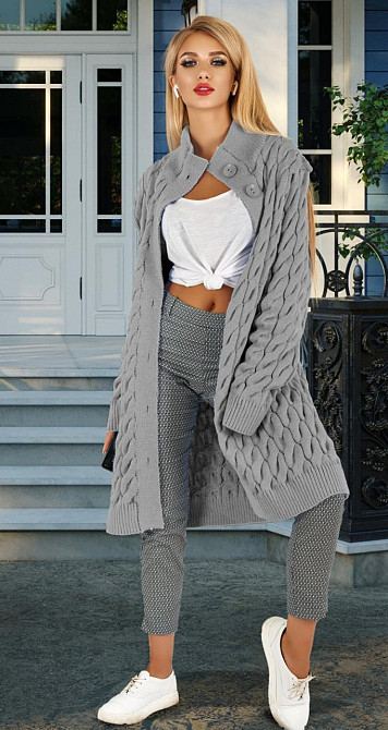 Теплий в'язаний кардиган Київ - фото 1