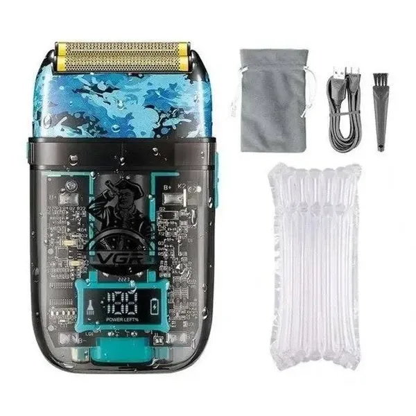 Аккумуляторная электробритва VGR V-352 для мужчин, сетчатая система, IPX5, LED-дисплей, 120 мин автономии Одесса - изображение 11