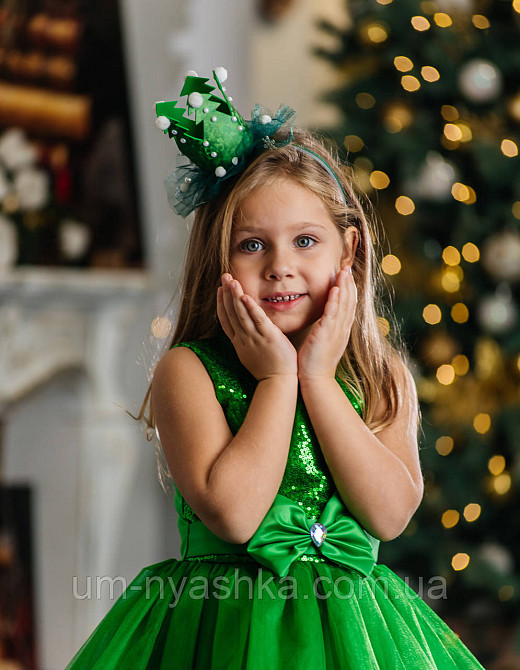 Зеленое пышное платье Весны, платье Цветочка, Ёлочка-Пайетки-Бантик Кривой Рог - изображение 8
