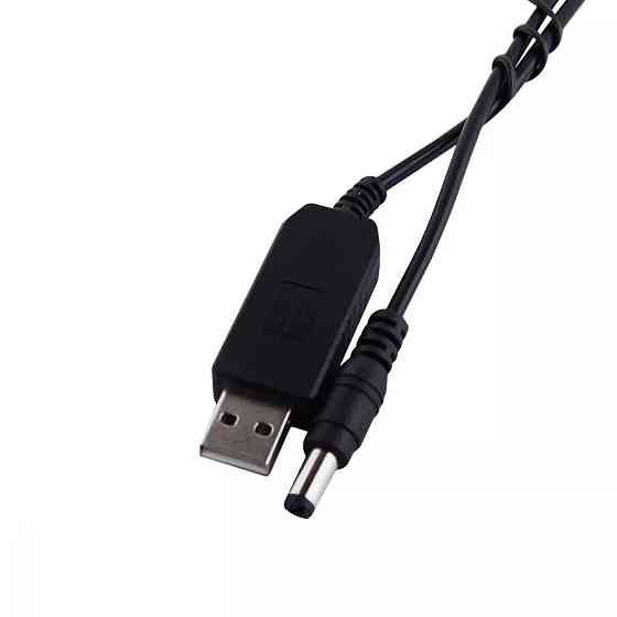 Кабель-перетворювач напруги USB 5V в DC 12V для роутера 5.5х2.1 мм (1.4м): живлення від павербанка до 0.75A Одеса