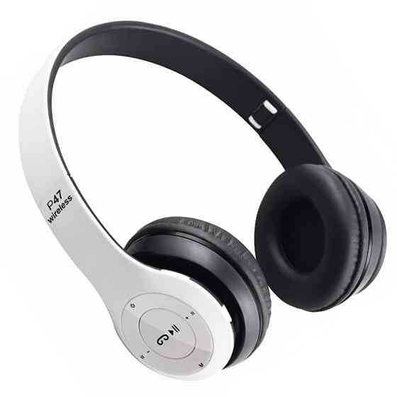 Бездротові Bluetooth навушники з мікрофоном та Mp3 плеєром, P47, Білий / Стерео гарнітура / Накладні навушники блютуз Київ