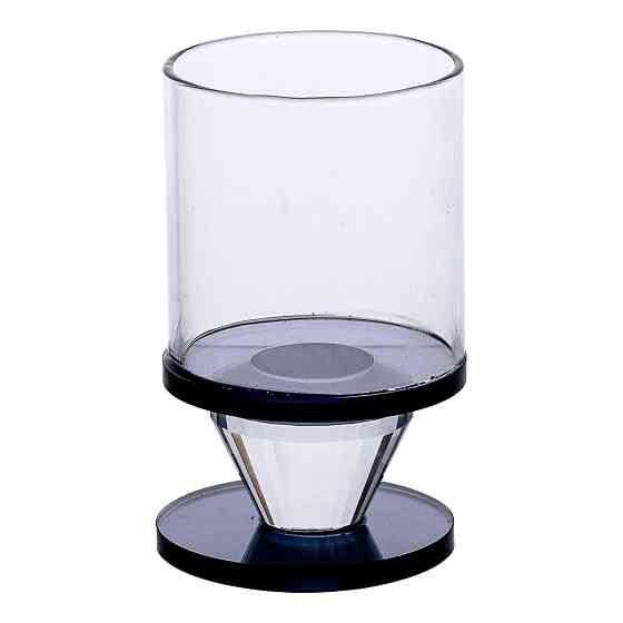 Підсвічник скляний 6×10 см на одну свічку підсвічник келих на ніжці декоративний Сірий HP-4-19S Коломия