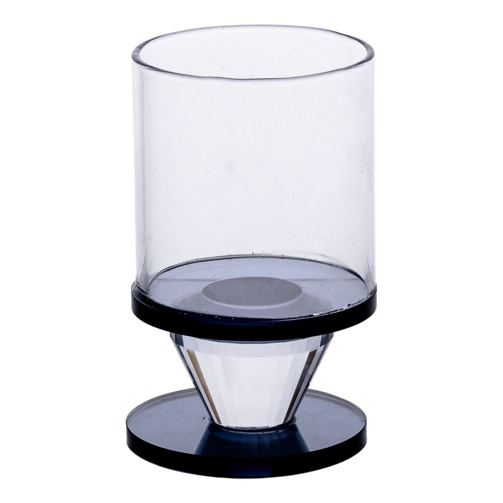 Підсвічник скляний 6×10 см на одну свічку підсвічник келих на ніжці декоративний Сірий HP-4-19S Коломия - фото 1