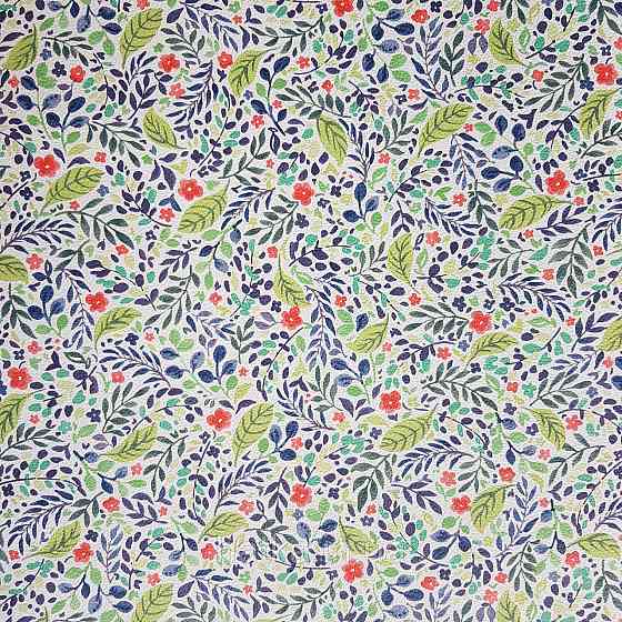 Шпалери вінілові на флізелін 0.53х10.05 Rasch Textil Petite Fleur 5 листя гілки квіти салатові червоні сині Київ