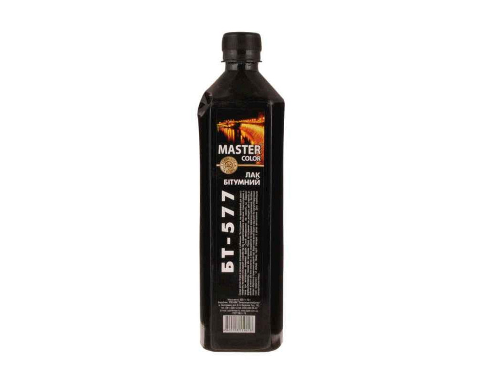 Лак битумный-577 0,8л (520г) ТМ MASTER COLOR КВАДРАТ Solmir Киев - изображение 1