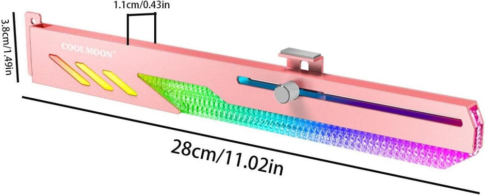 Поддержка опора подставка для видеокарты GPU с ARGB-подсветкой стальной корпус, раздвижная розовая 5V для ПК Киев - изображение 4