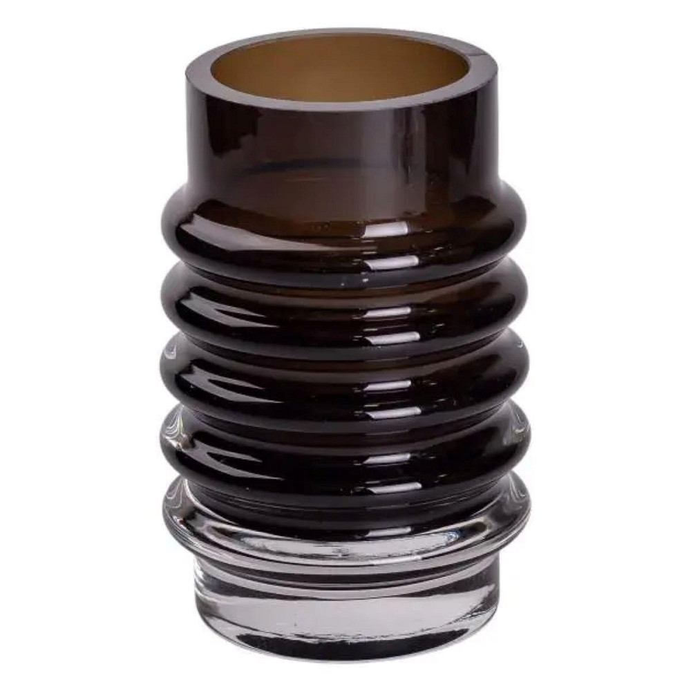 Декоративная стеклянная ваза 18 см черная в скандинавском стиле Киев - изображение 1