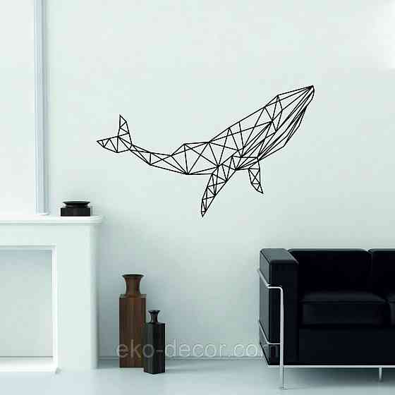 Декоративное настенное Панно «Кит», Декор на стену 70*42 см, Черный Киев