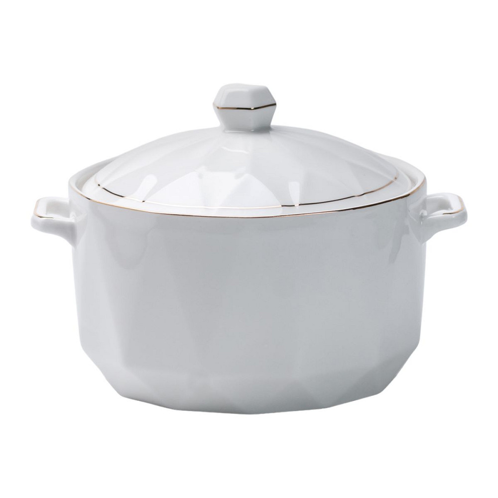 Супниця з кришкою та ручкою на 1 літр біла HP1049 Коломия - фото 1