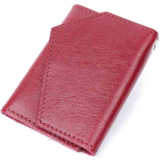 Містка жіноча шкіряна ключниця Бордовий (GRANDE PELLE) Київ