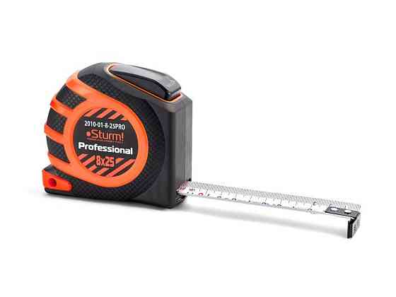 Рулетка 8мх25мм усиленный магнит Sturm 2010-01-8-25PRO (читать описание) Ровно