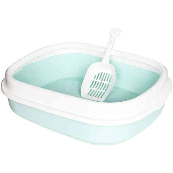 Туалет лоток для кошек с лопаткой Taotaopets 225501 46*38*13 см Blue Київ