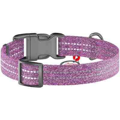 Ошейник для животных WAUDOG Re-cotton с QR паспортом светоотражающий Ш 25 мм Д 33-49 см фиолетовый (02929) Винница